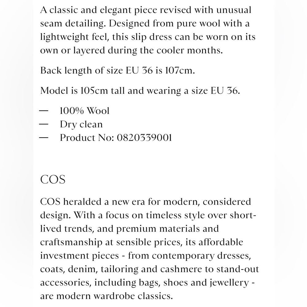 COS | Wool Slip Dress - Picture 13 of 13